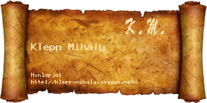 Klepp Mihály névjegykártya