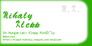 mihaly klepp business card